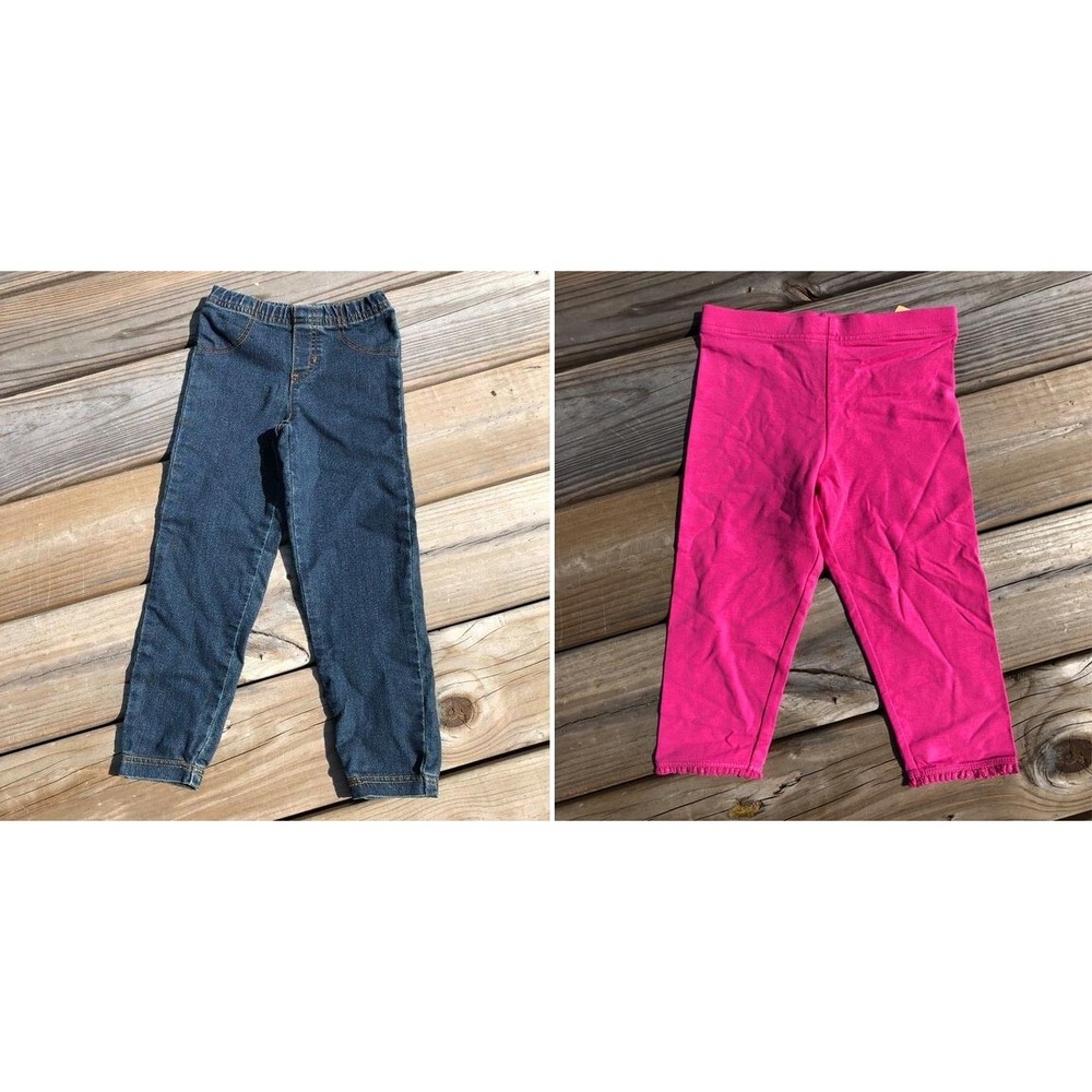 Carters Playwear size 5 Pull on Pants Lot Girls NWT Pink Denim Jean Jeans